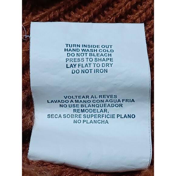 Coco Jaimeson Women's Cropped Copper Spice Frayed Trim Pullover Sweater Large - Picture 5 of 9